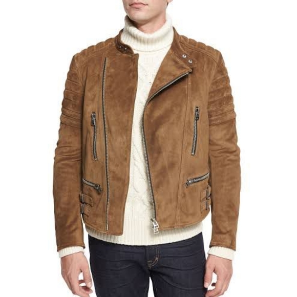 Tom Ford Café Quilted Suede Biker Jacket - Picture 9 of 11